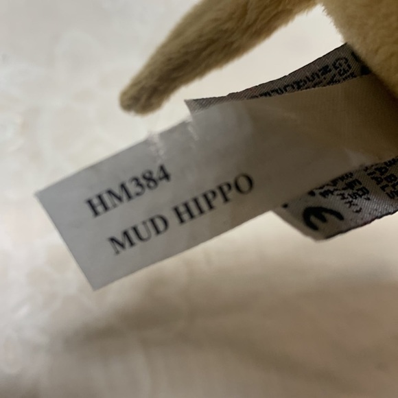 8" light brown Ganz Webkinz Mud Hippo plush stuff animal pink eyelids - Picture 9 of 10